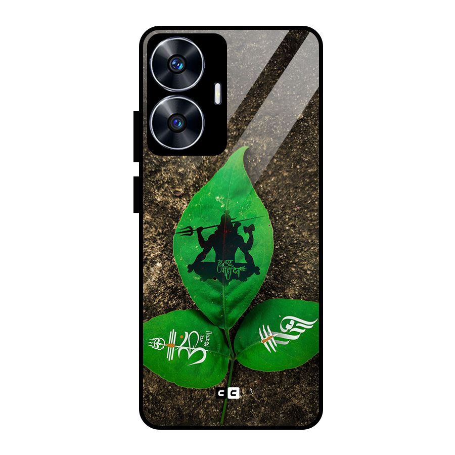 Green Leaf Shiva Glass Back Case for realme C55