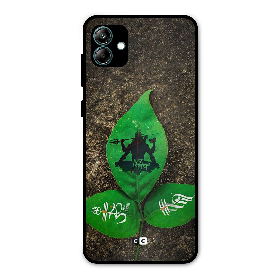 Green Leaf Shiva Metal Back Case for Galaxy A04