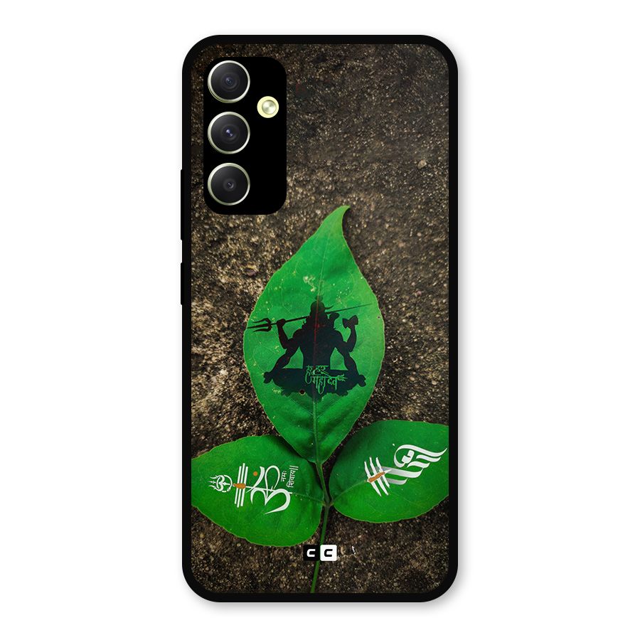 Green Leaf Shiva Metal Back Case for Galaxy A34