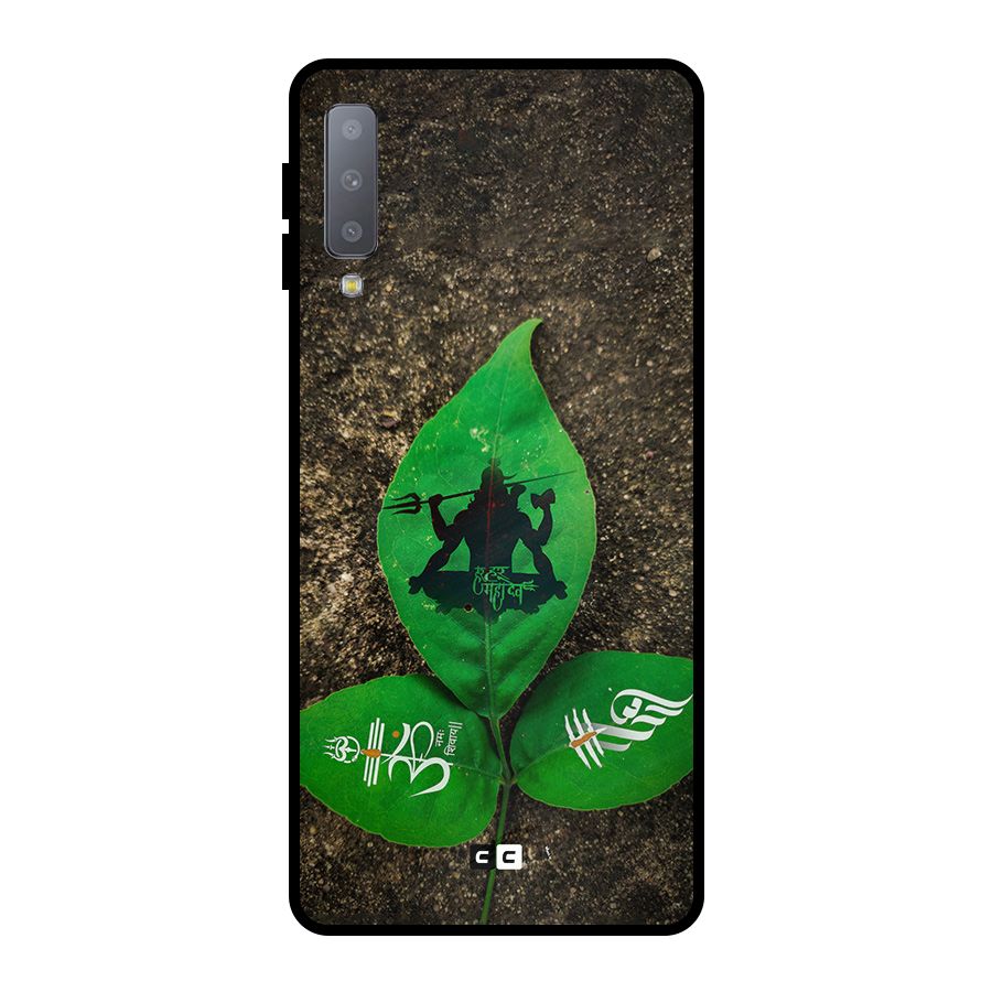 Green Leaf Shiva Metal Back Case for Galaxy A7 (2018)