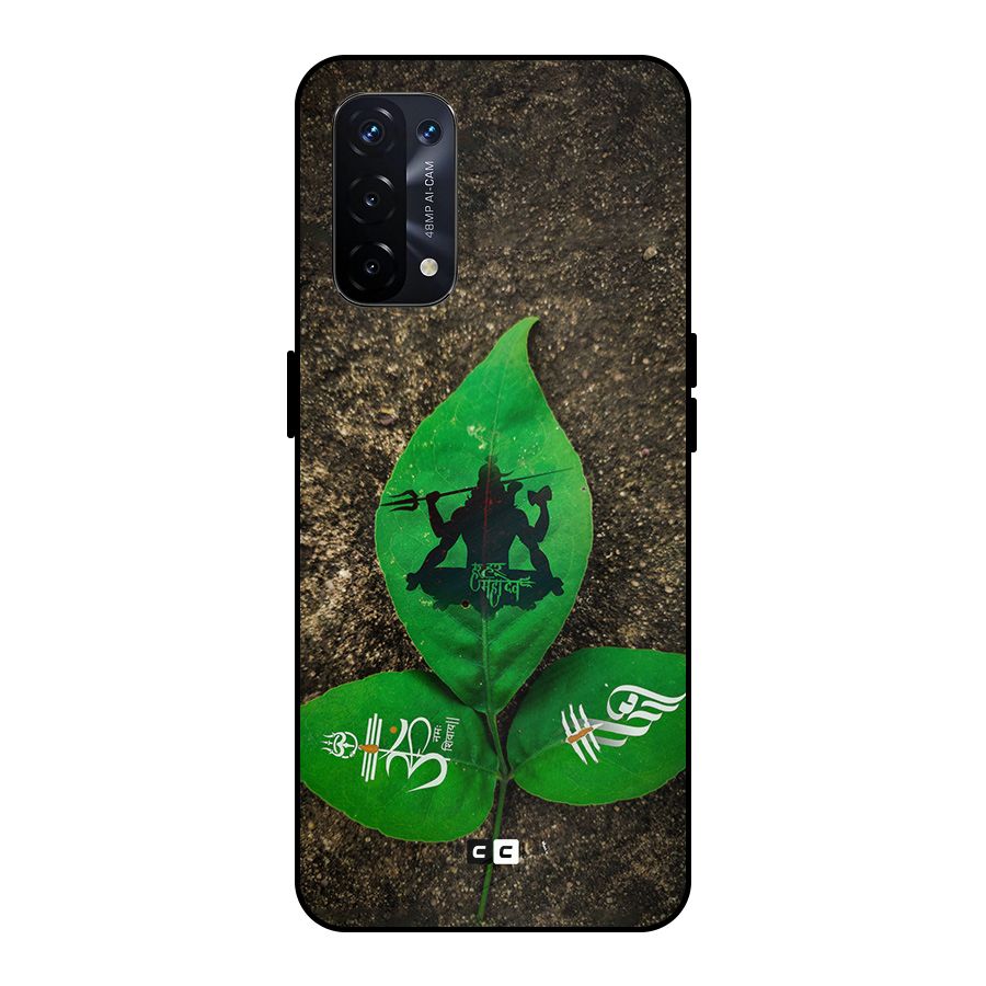 Green Leaf Shiva Metal Back Case for Oppo A74 5G