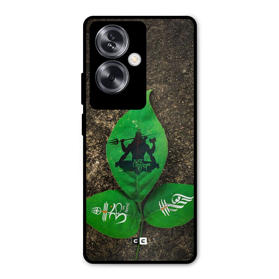 Green Leaf Shiva Metal Back Case for Oppo A79 5G