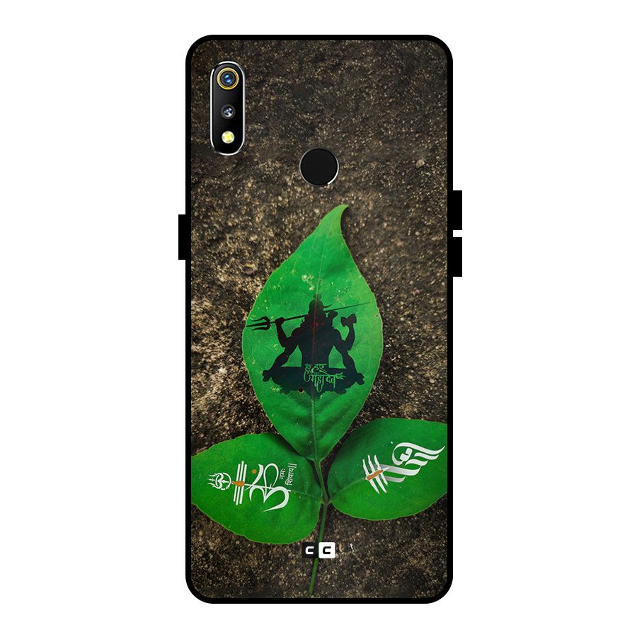 Green Leaf Shiva Metal Back Case for Realme 3