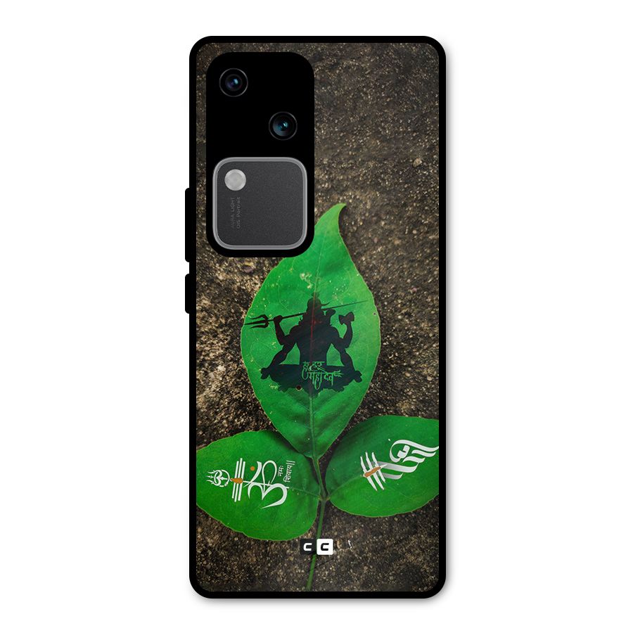 Green Leaf Shiva Metal Back Case for Vivo V30