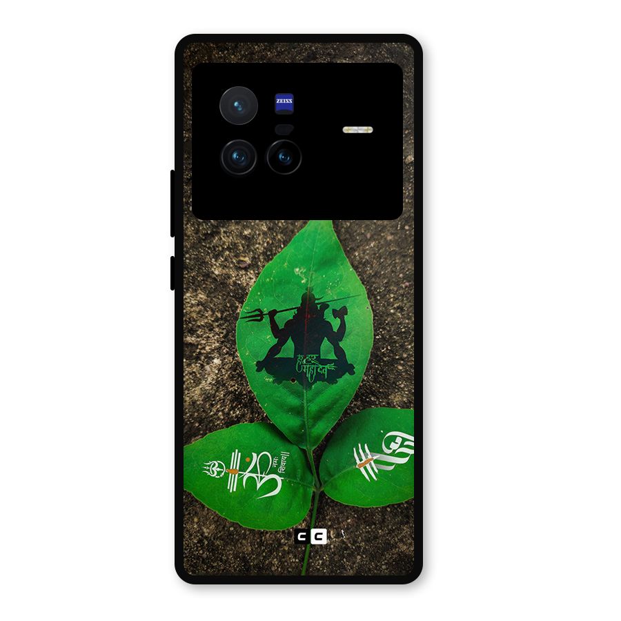 Green Leaf Shiva Metal Back Case for Vivo X80