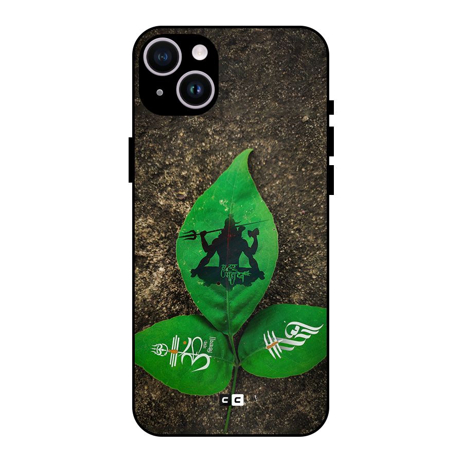 Green Leaf Shiva Metal Back Case for iPhone 14 Plus