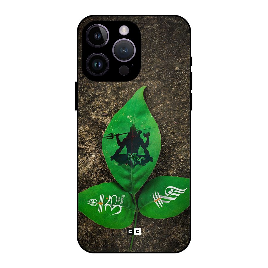 Green Leaf Shiva Metal Back Case for iPhone 14 Pro Max