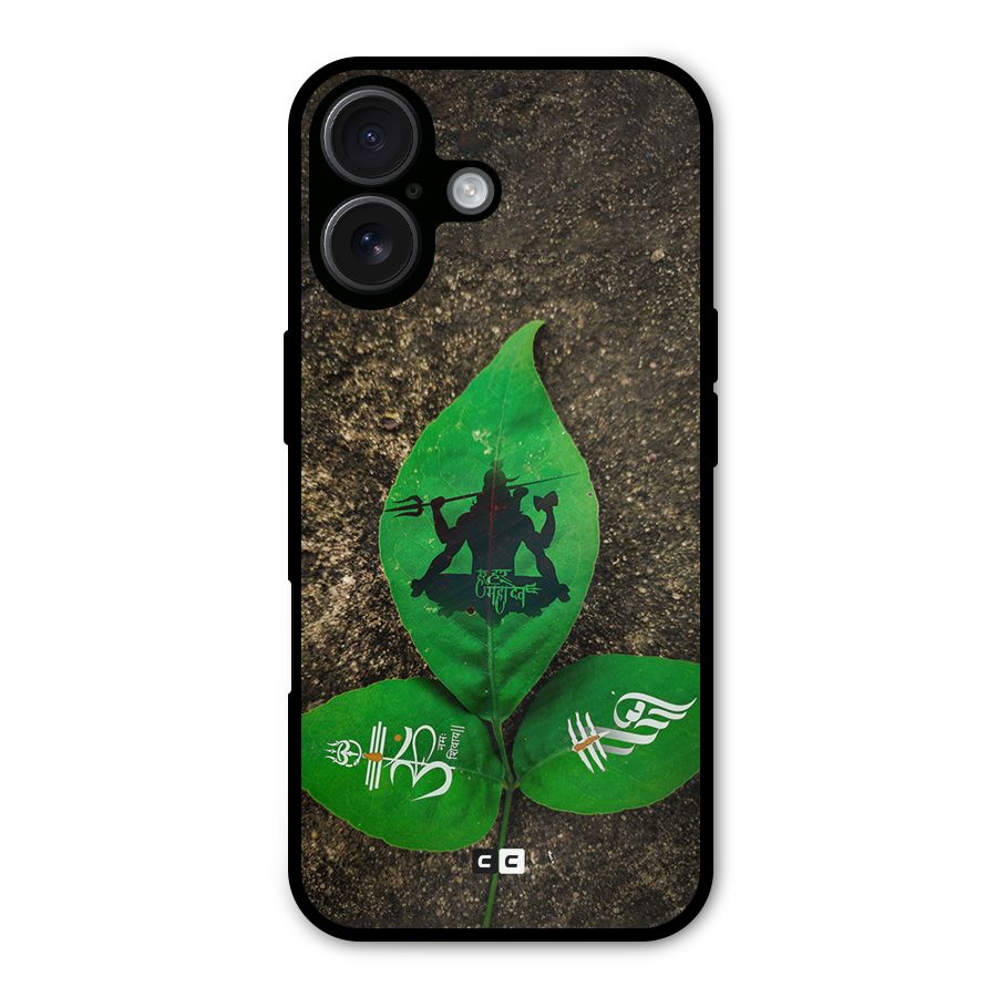 Green Leaf Shiva Metal Back Case for iPhone 16
