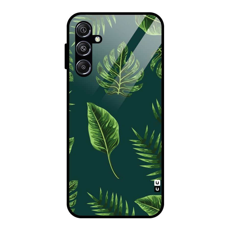 Green Leafs Glass Back Case for Galaxy M34 5G