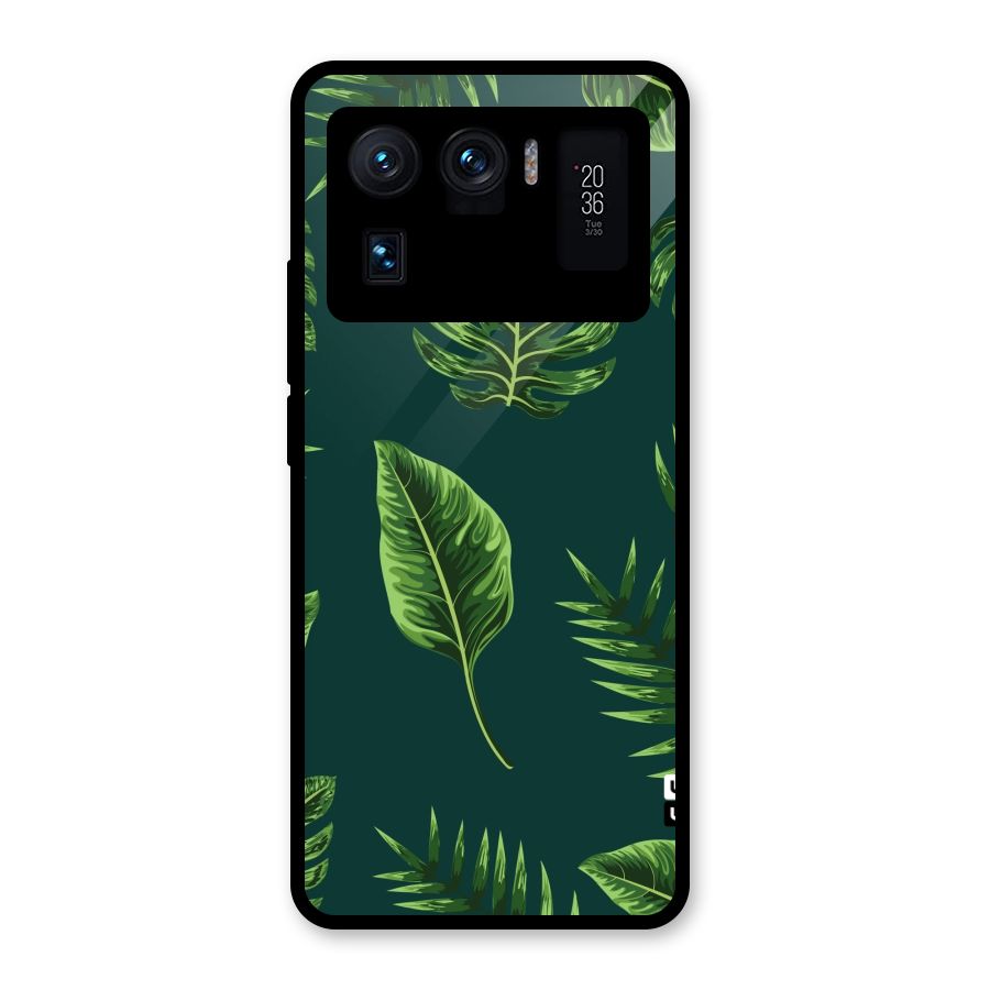 Green Leafs Glass Back Case for Mi 11 Ultra