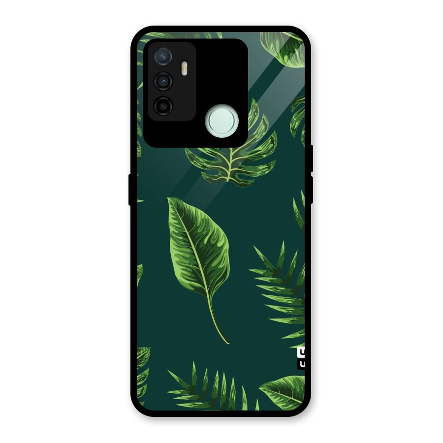Green Leafs Glass Back Case for Oppo A53