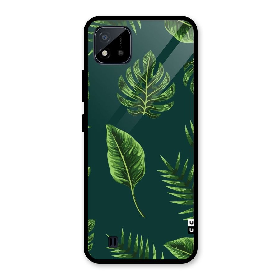 Green Leafs Glass Back Case for Realme C11 2021