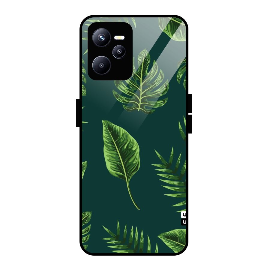 Green Leafs Glass Back Case for Realme C35