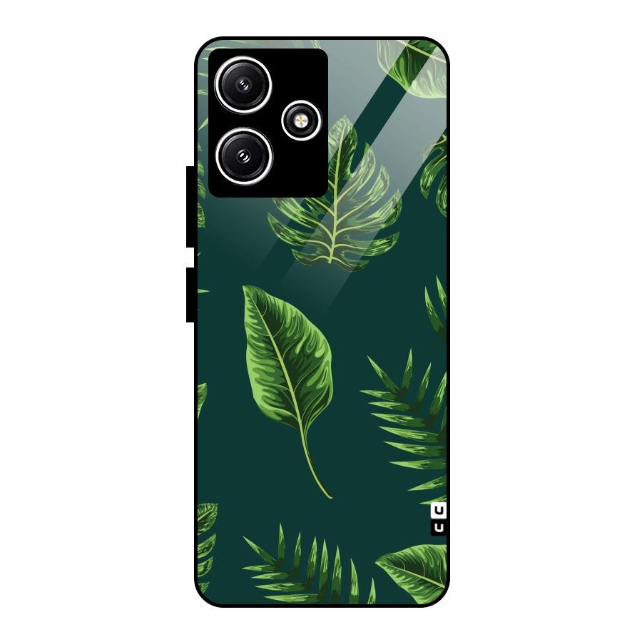 Green Leafs Glass Back Case for Redmi 12 5G