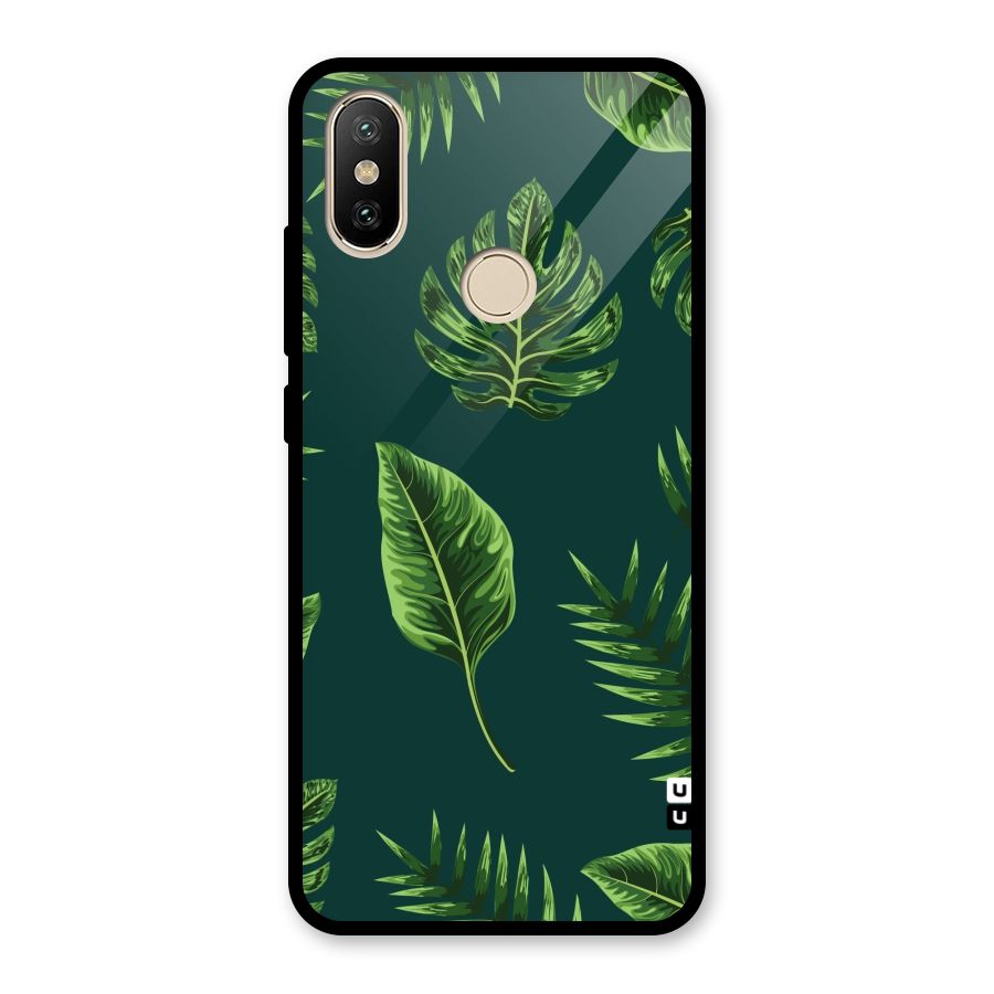 Green Leafs Glass Back Case for Redmi A2