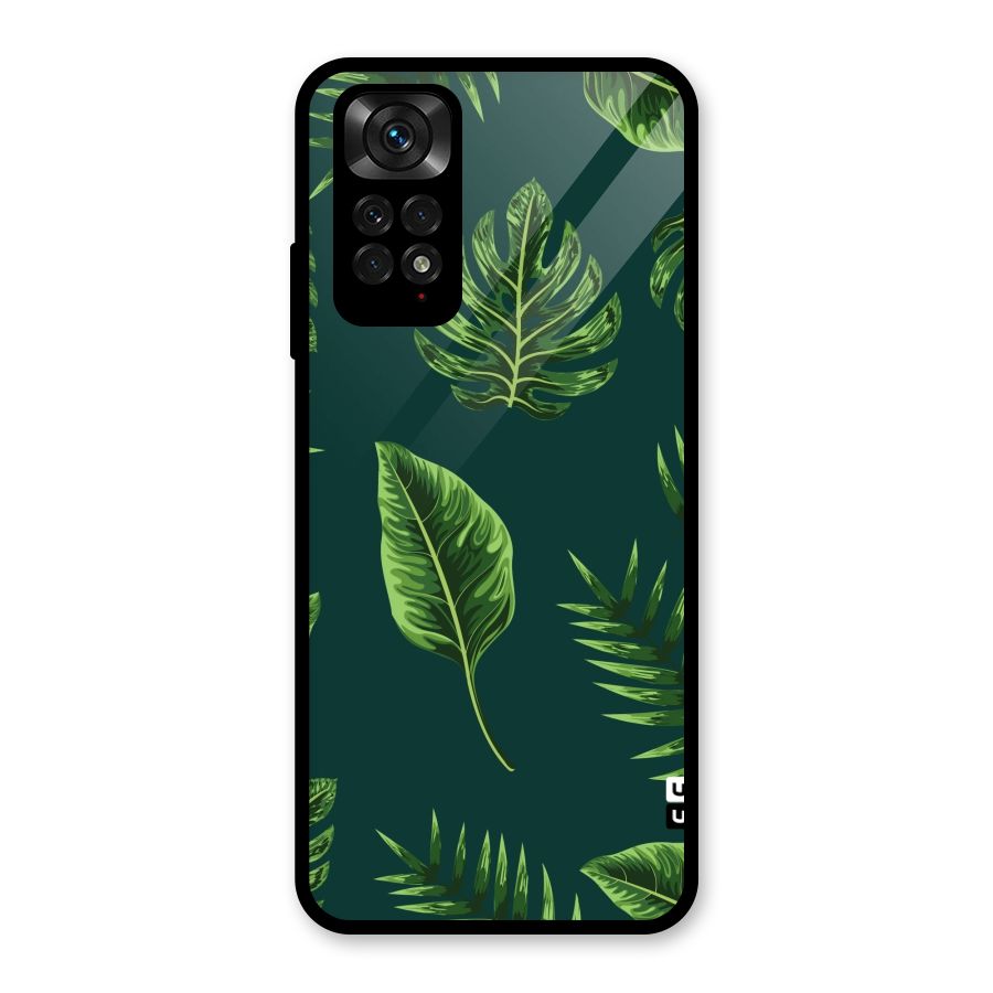 Green Leafs Glass Back Case for Redmi Note 11S