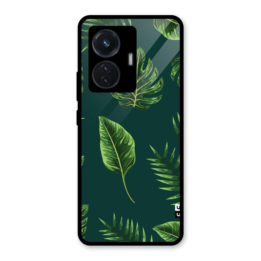Green Leafs Glass Back Case for Vivo T1 44W