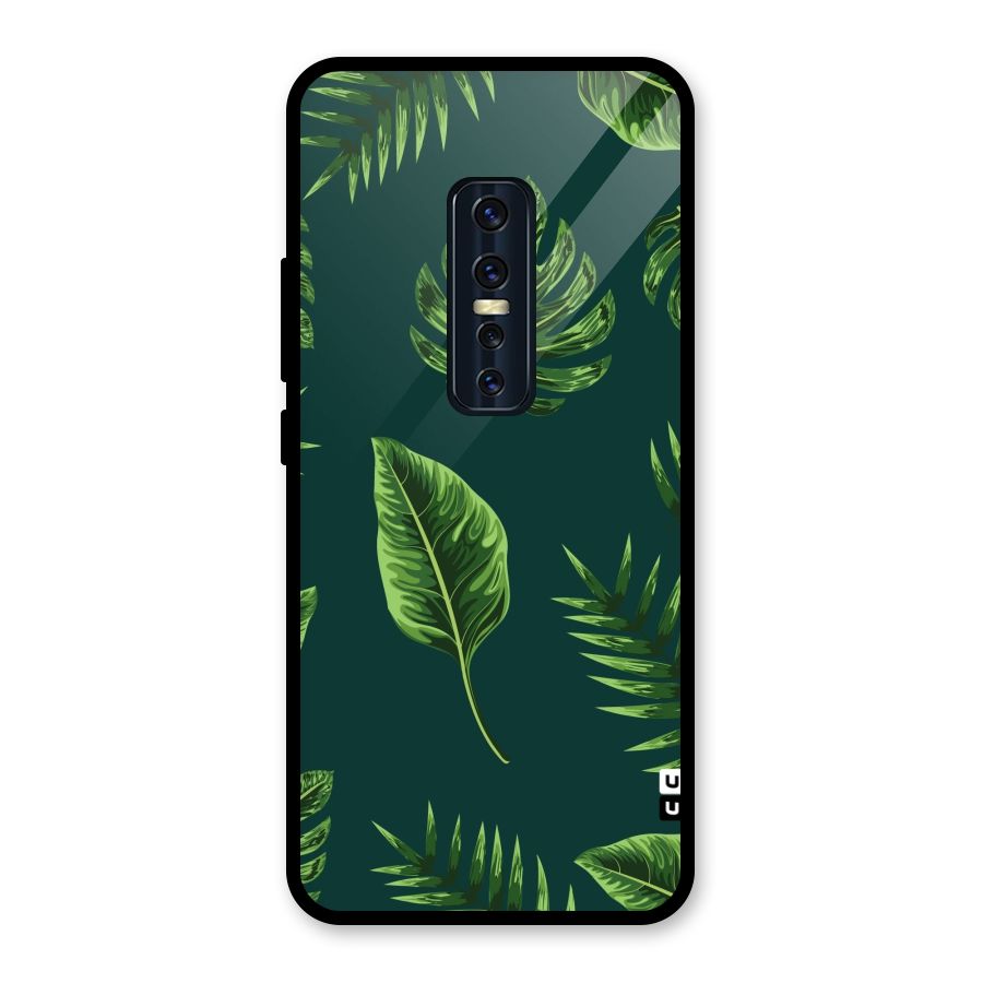 Green Leafs Glass Back Case for Vivo V17 Pro