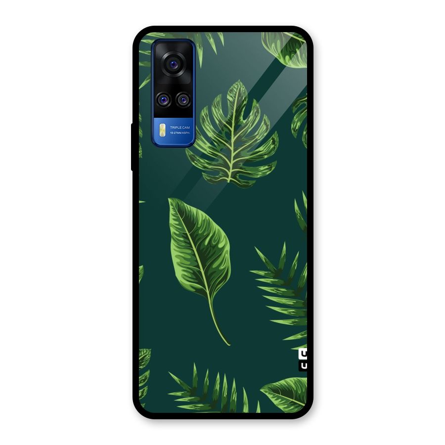 Green Leafs Glass Back Case for Vivo Y31