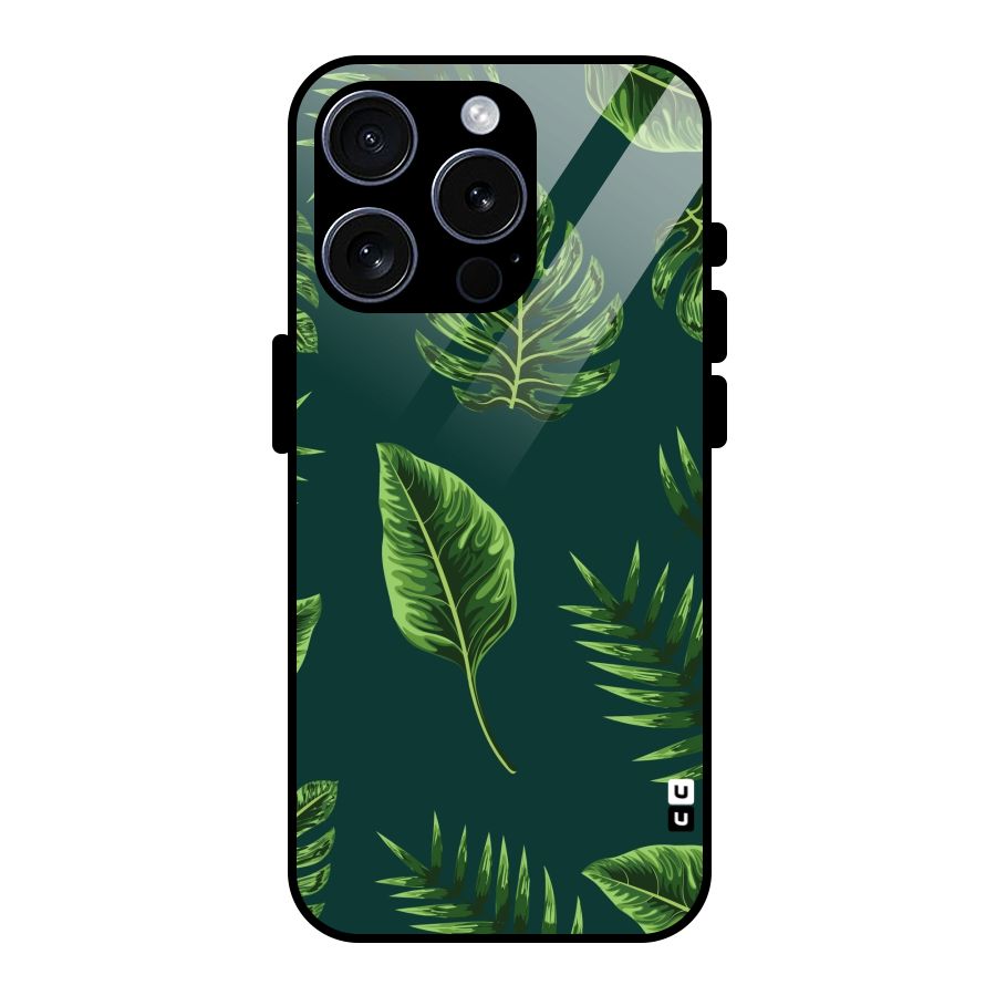 Green Leafs Glass Back Case for iPhone 15 Pro