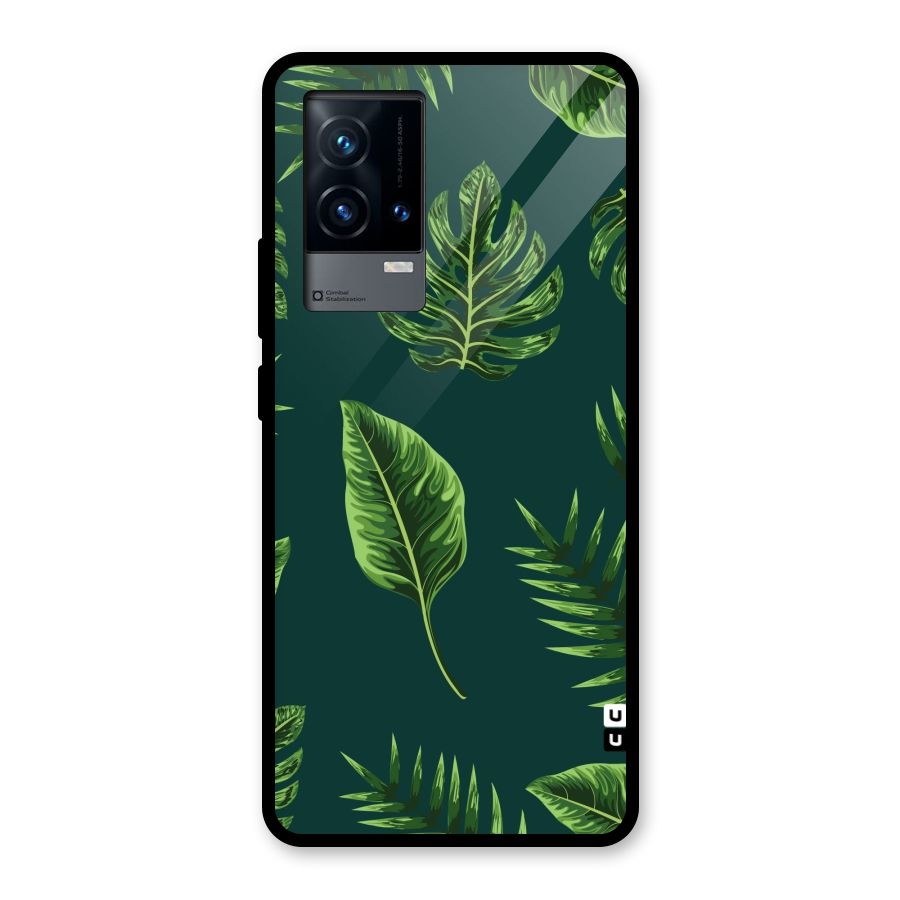 Green Leafs Glass Back Case for iQOO 9 5G