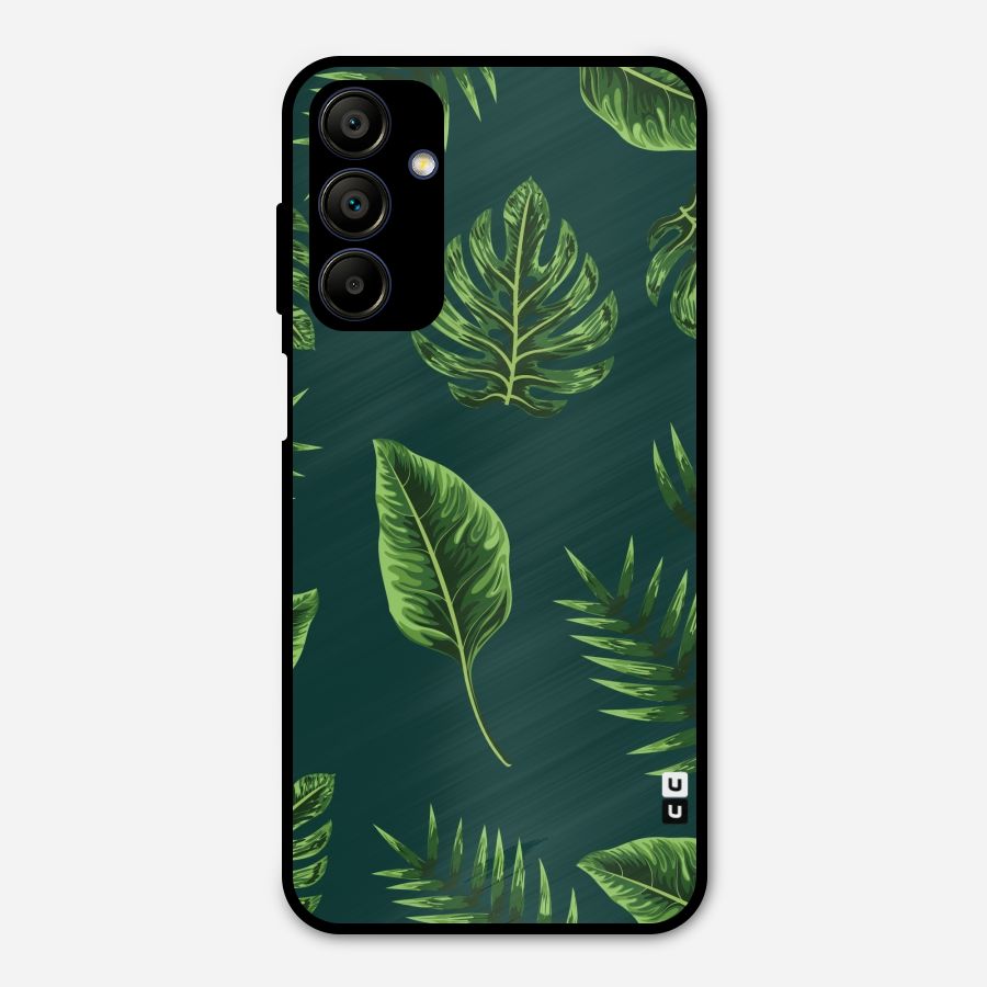 Green Leafs Metal Back Case for Galaxy A15 5G