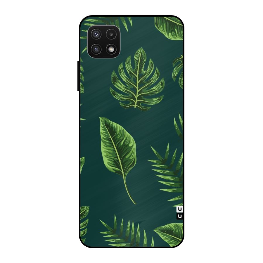 Green Leafs Metal Back Case for Galaxy A22 5G