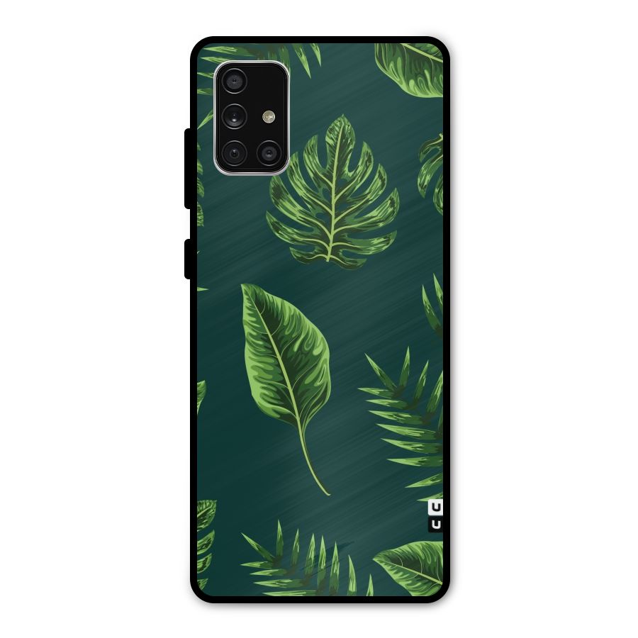 Green Leafs Metal Back Case for Galaxy A71