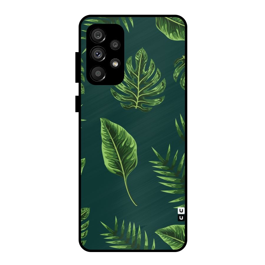 Green Leafs Metal Back Case for Galaxy A73 5G