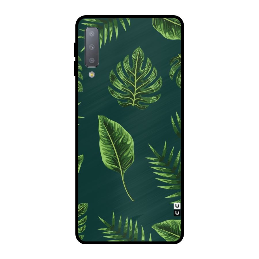 Green Leafs Metal Back Case for Galaxy A7 (2018)