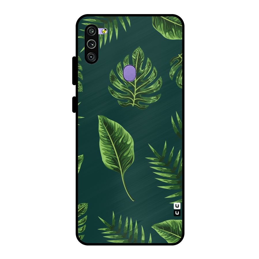 Green Leafs Metal Back Case for Galaxy M11