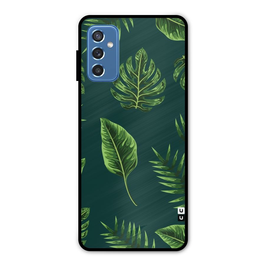 Green Leafs Metal Back Case for Galaxy M52 5G
