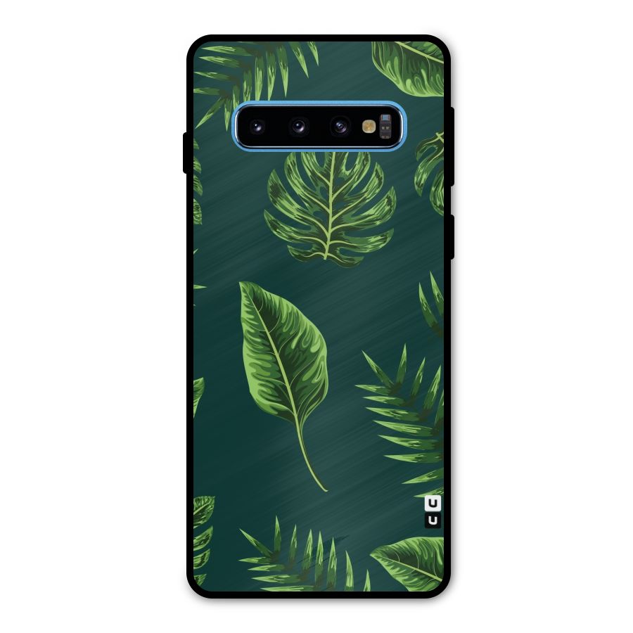 Green Leafs Metal Back Case for Galaxy S10