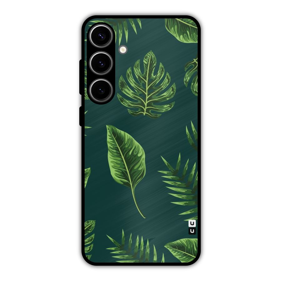 Green Leafs Metal Back Case for Galaxy S24 Plus