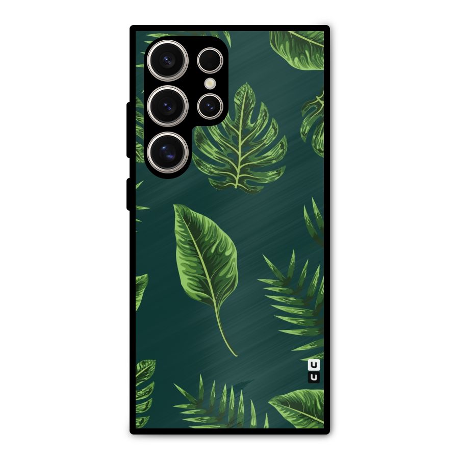 Green Leafs Metal Back Case for Galaxy S24 Ultra