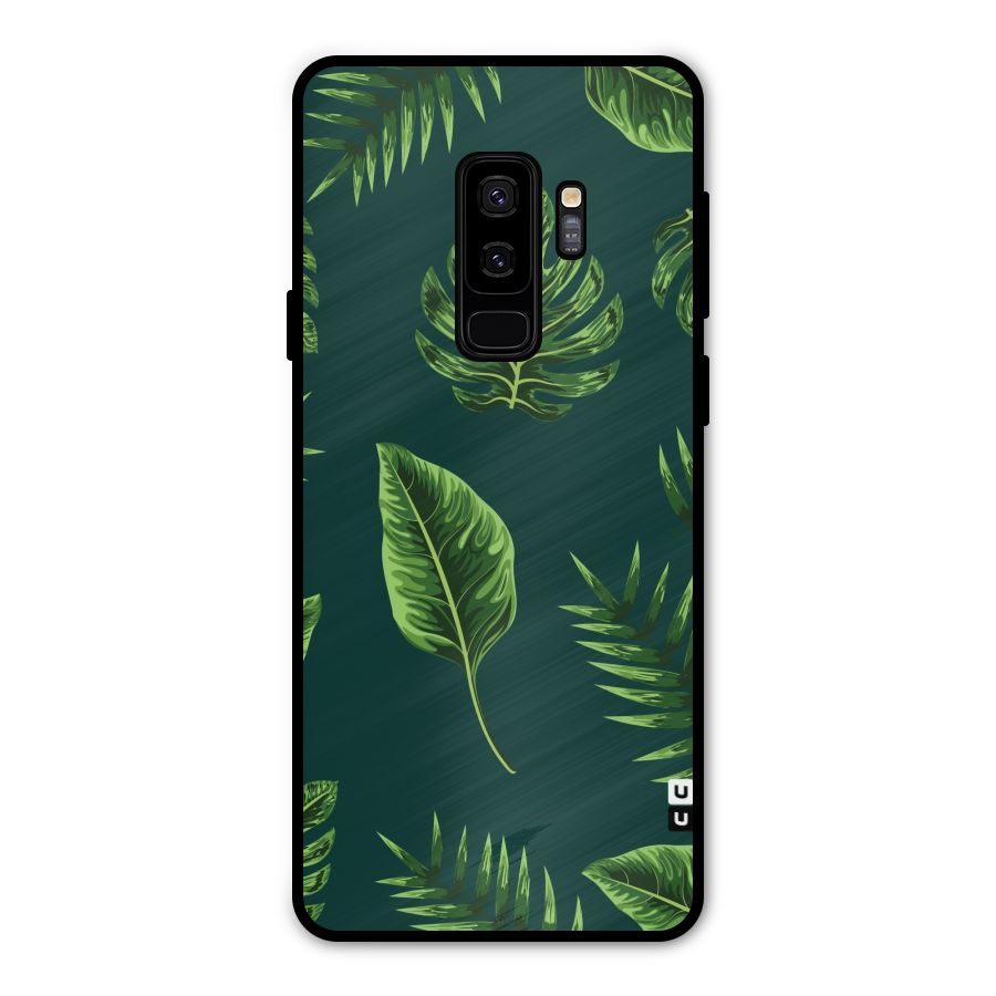 Green Leafs Metal Back Case for Galaxy S9 Plus