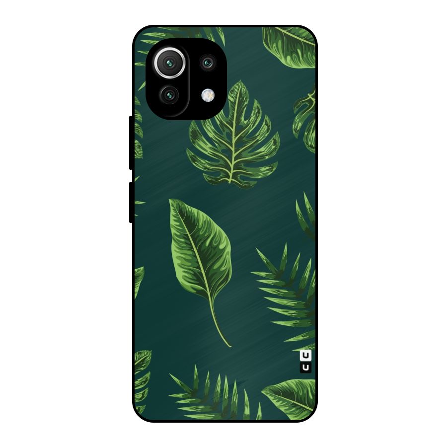 Green Leafs Metal Back Case for Mi 11 Lite