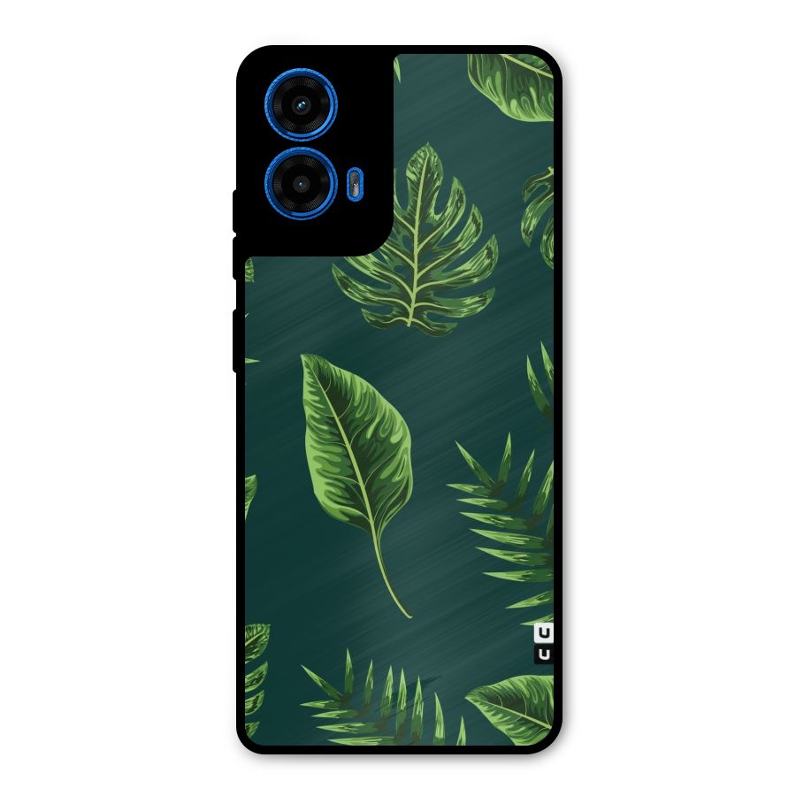 Green Leafs Metal Back Case for Moto G45