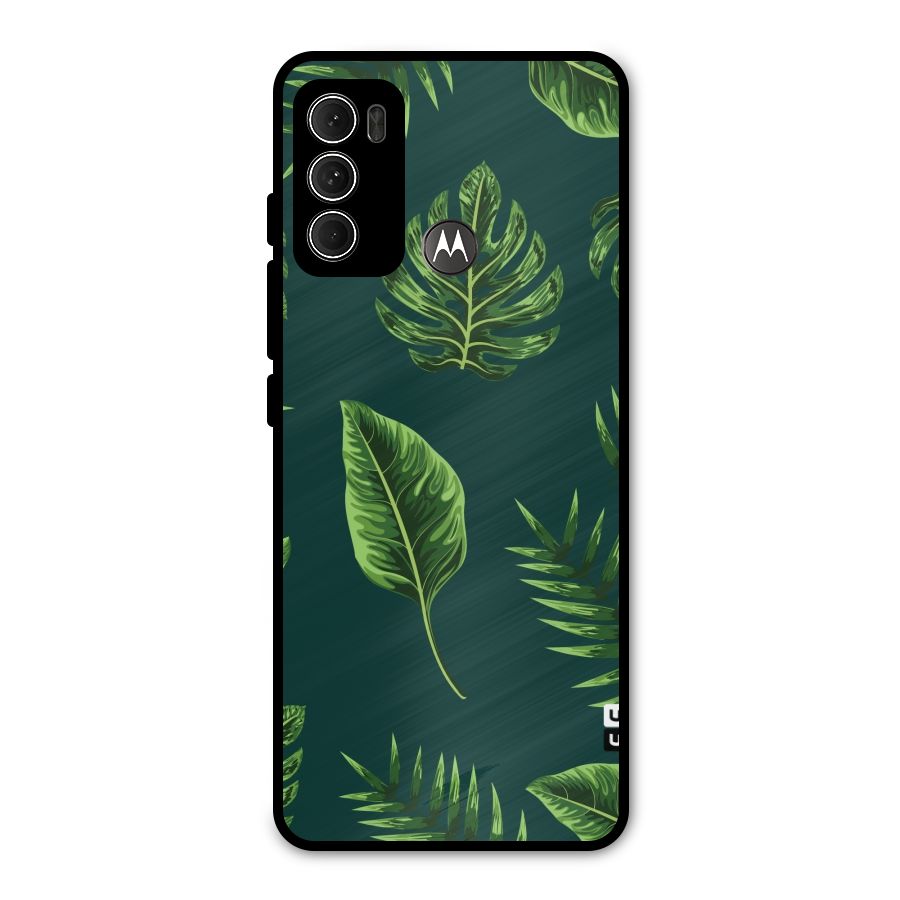 Green Leafs Metal Back Case for Moto G60