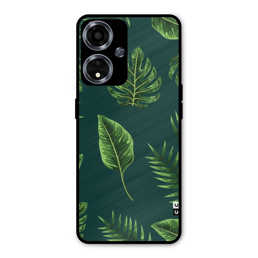 Green Leafs Metal Back Case for Oppo A59