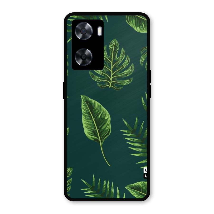 Green Leafs Metal Back Case for Oppo A77