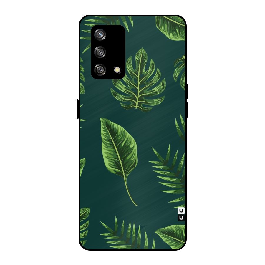 Green Leafs Metal Back Case for Oppo F19
