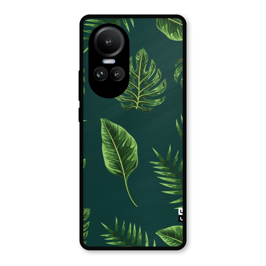 Green Leafs Metal Back Case for Oppo Reno10