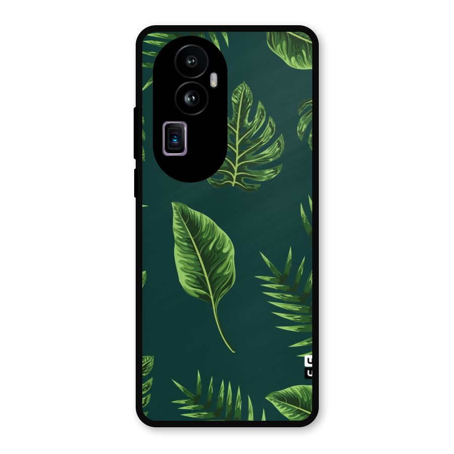Green Leafs Metal Back Case for Oppo Reno10 Pro Plus