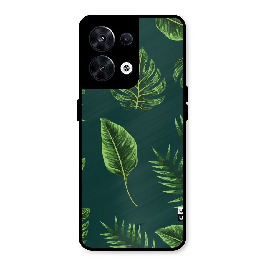 Green Leafs Metal Back Case for Oppo Reno8 5G