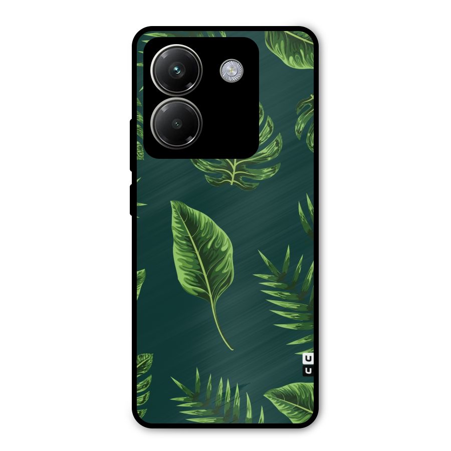 Green Leafs Metal Back Case for Poco M7 Pro 5G