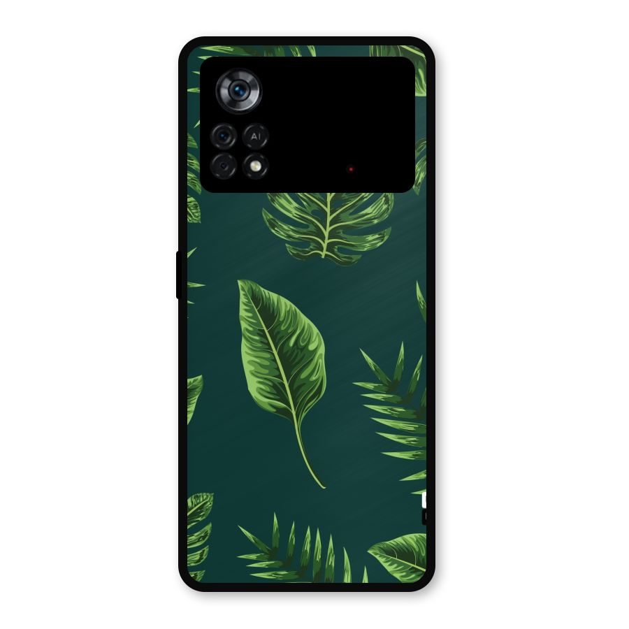 Green Leafs Metal Back Case for Poco X4 Pro 5G