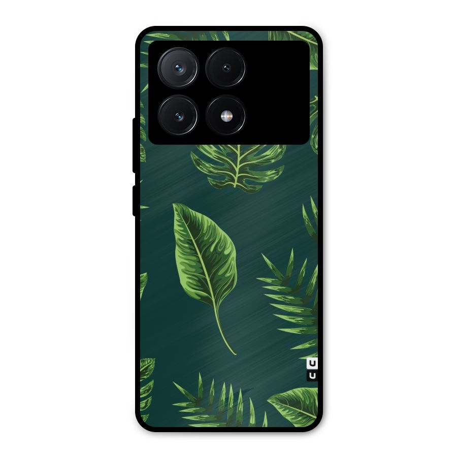 Green Leafs Metal Back Case for Poco X6 Pro