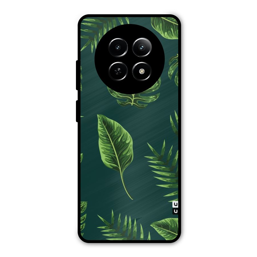 Green Leafs Metal Back Case for Realme 12 5G