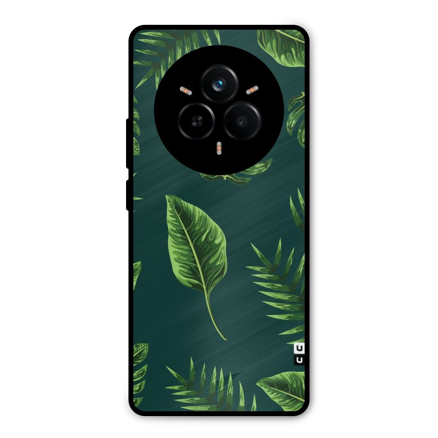 Green Leafs Metal Back Case for Realme 14 Pro